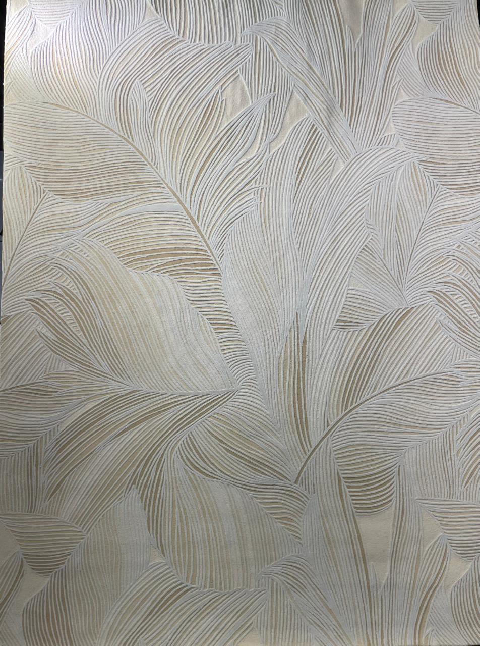 modern hand tufted carpet "new zealand wool" : ZEN 07 - Color : Beige & light brown -