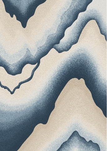 modern hand tufted carpet "new zealand wool" : ZEN 10 - Color : Beige & Blue -