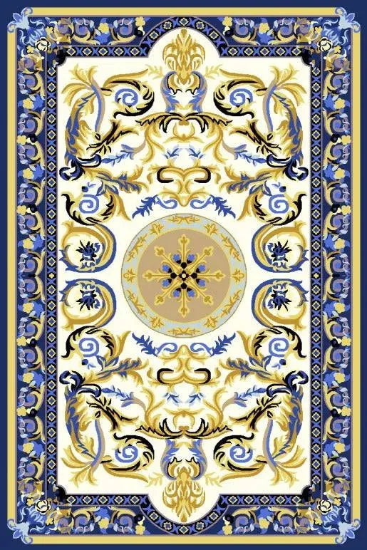 Zennova Carpet : Wings Color Blue : Classic Hand Tufted - Zennova Carpet