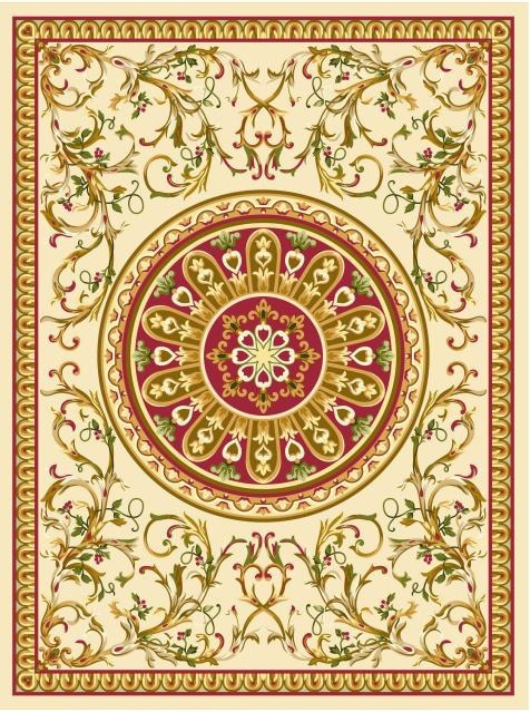 Classic Hand Tufted Carpet " New Zealand WOOL" : AA-ZA-009 - Color : Gold & Red -