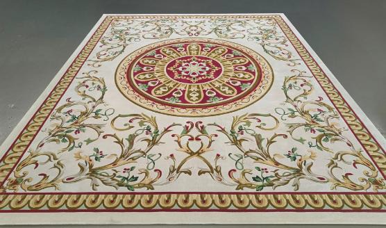 Classic Hand Tufted Carpet " New Zealand WOOL" : AA-ZA-009 - Color : Gold & Red -