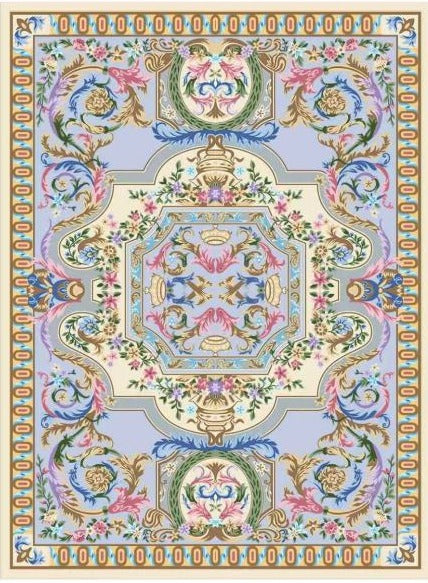 classic hand tufted carpet "new zealand wool" : AA-ZA-011 - Color : Grey & Purple -