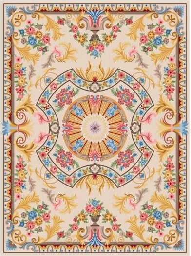 classic hand tufted carpet "new zealand wool" : AA-ZA-013 - Color : Brown & Red -