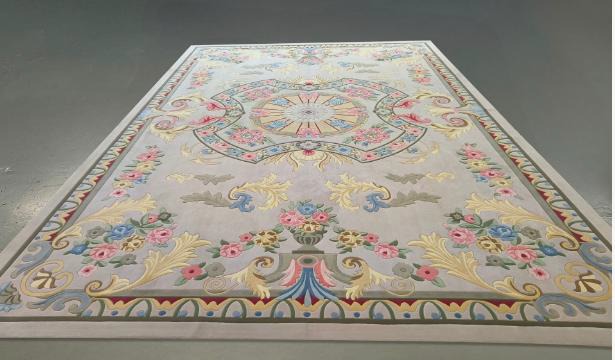 classic hand tufted carpet "new zealand wool" : AA-ZA-013 - Color : Brown & Red -