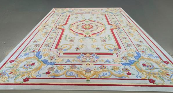 Classic hand tufted carpet "new zealand wool" : AA-ZA-014 - Color : Green & Blue -