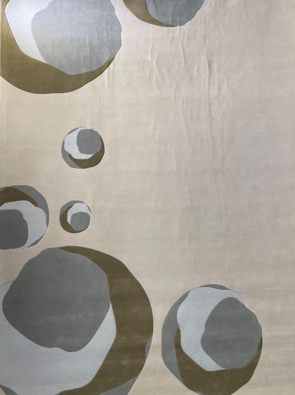 modern hand tufted carpet "new zealand wool" : ZEN 01 - Color : Cream & Beige -