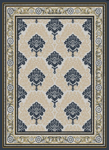 Classic hand tufted carpet "new zealand wool" : ZEN 19 - Color : Grey & Cream -