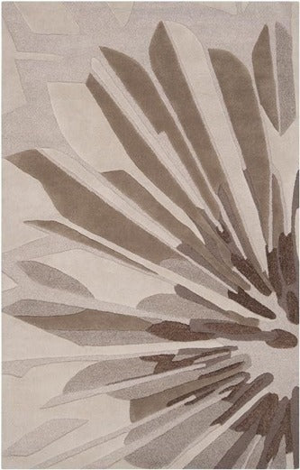 modern hand tufted carpet "new zealand wool" : ZEN 24 - color : Beige & Brown -