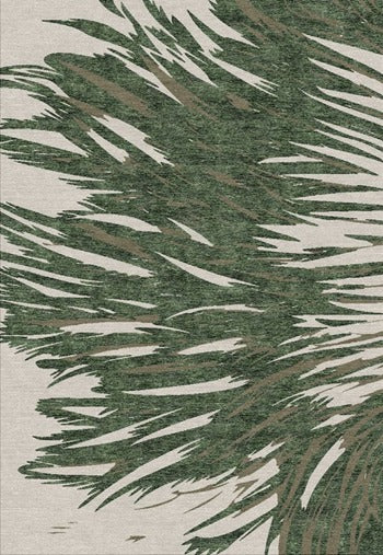 modern hand tufted carpet "new zealand wool" : ZEN 25 - Beige & green -