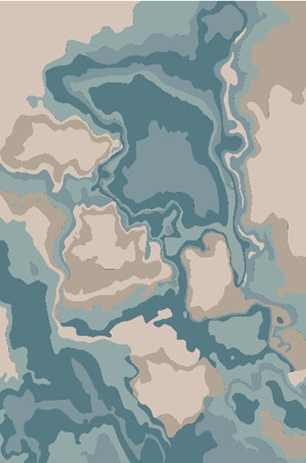modern hand tufted carpet "new zealand wool" : ZEN 31 - Color : Tiffany blue & Beige -
