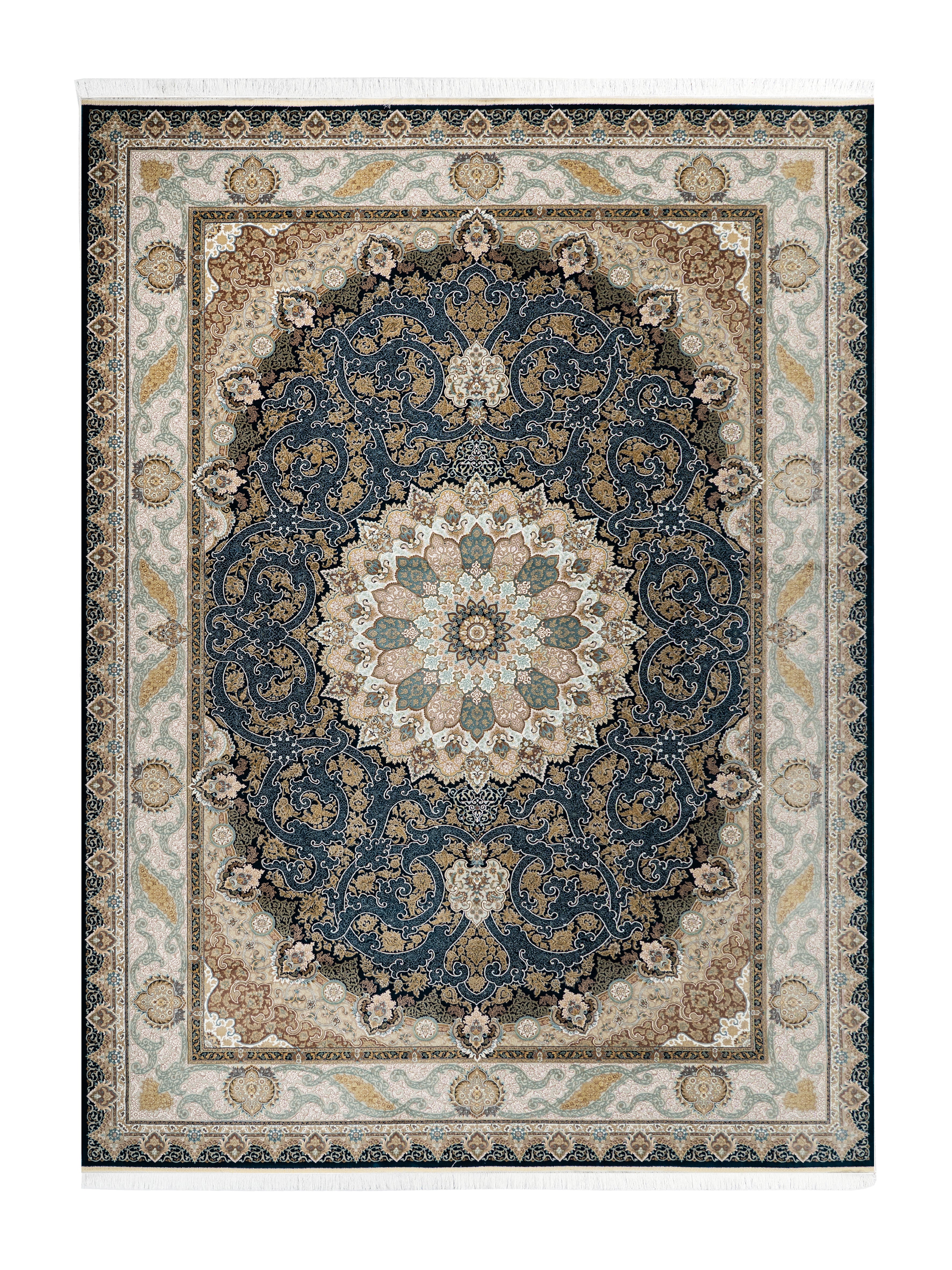 Zennova Carpet Persian Wool Rug - G138 COLOR D.BLUE - Classic Machine Made