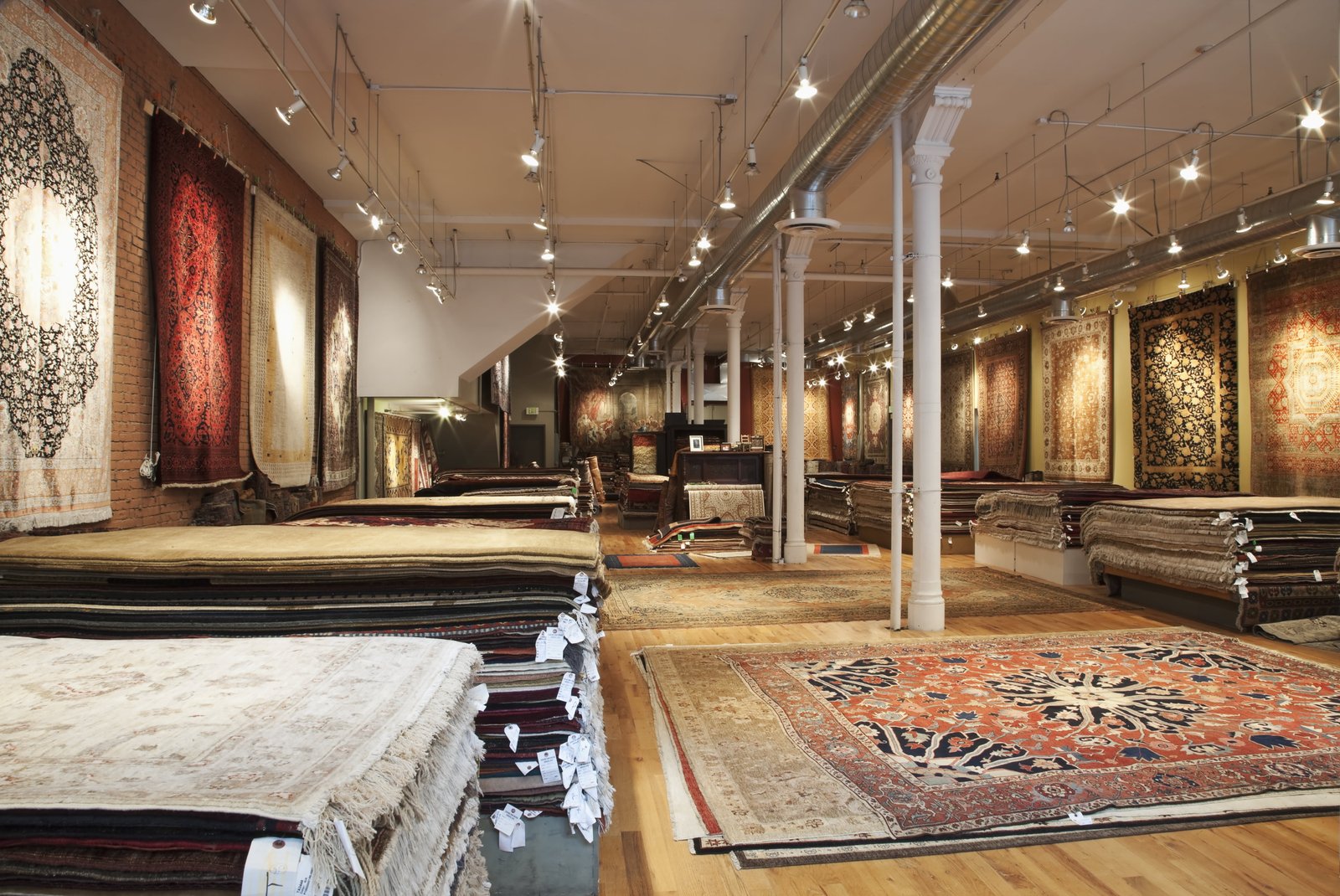 Seattle, Washington, USA,Rugs on display in shop