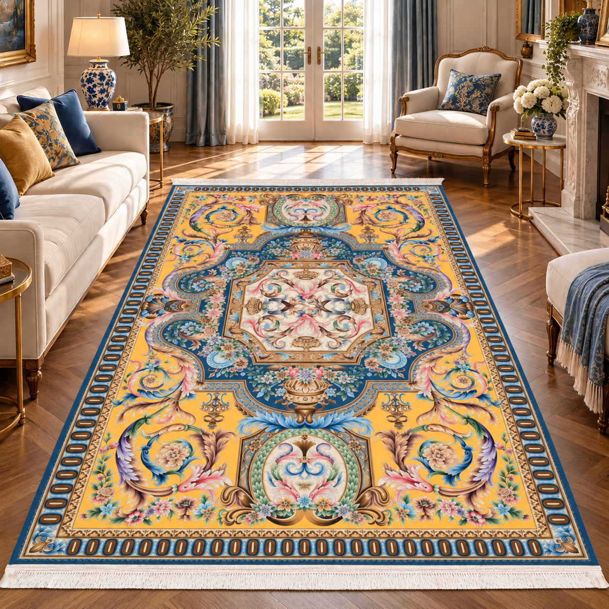 12403 Colaris Carpet – Dark Blue Yellow