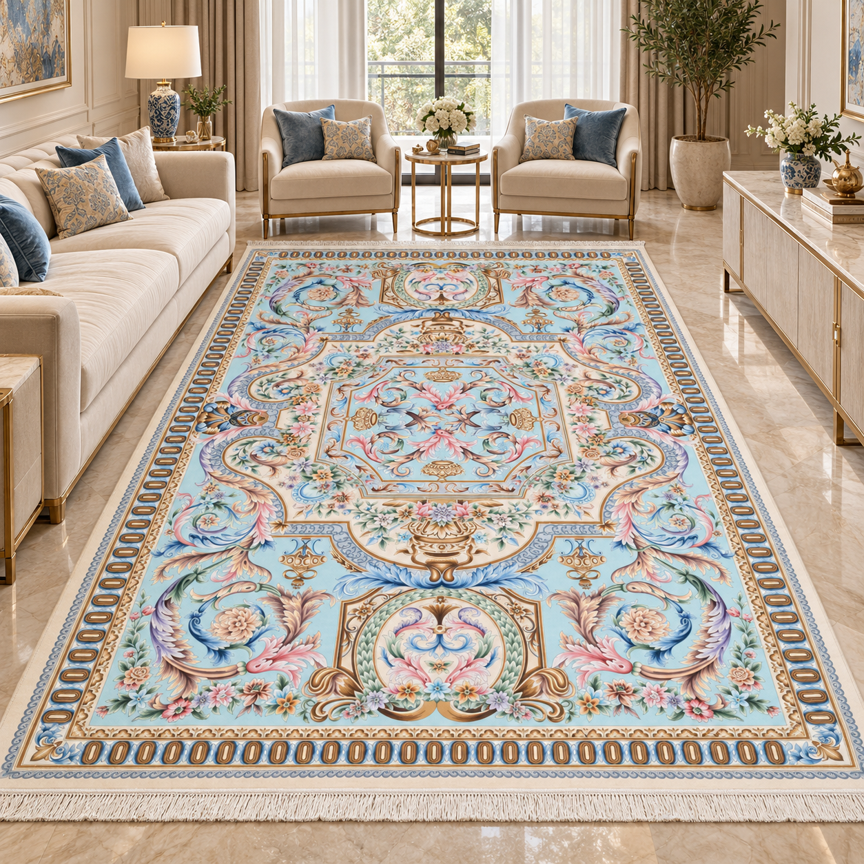 12403 Colaris Carpet – Green Blue