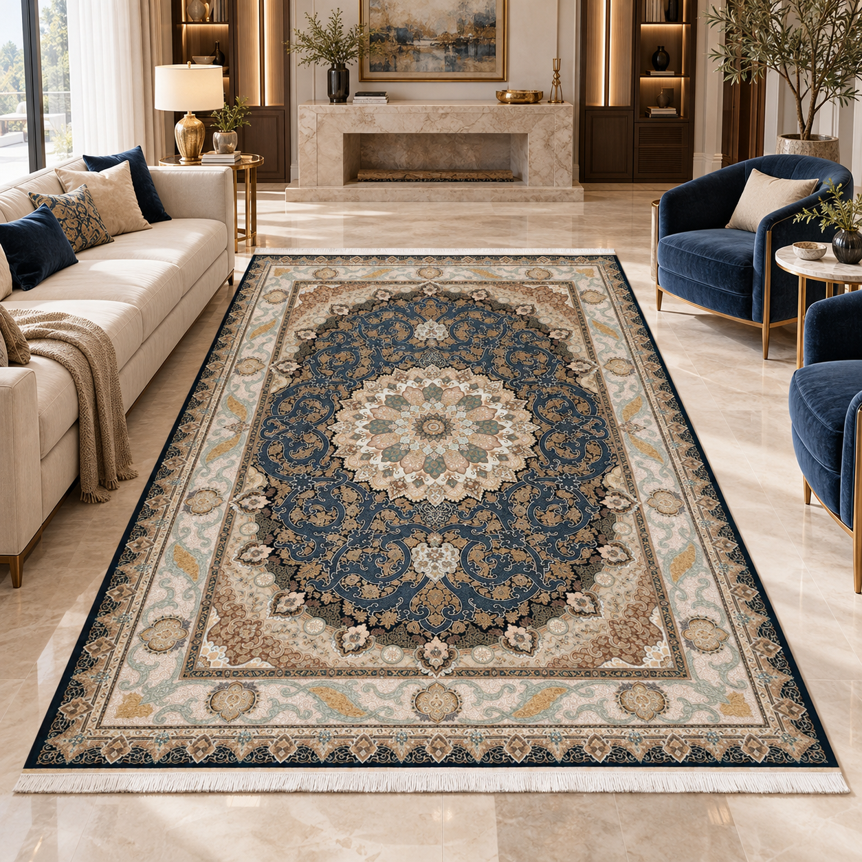 G138 Classic Carpet – Dark Blue