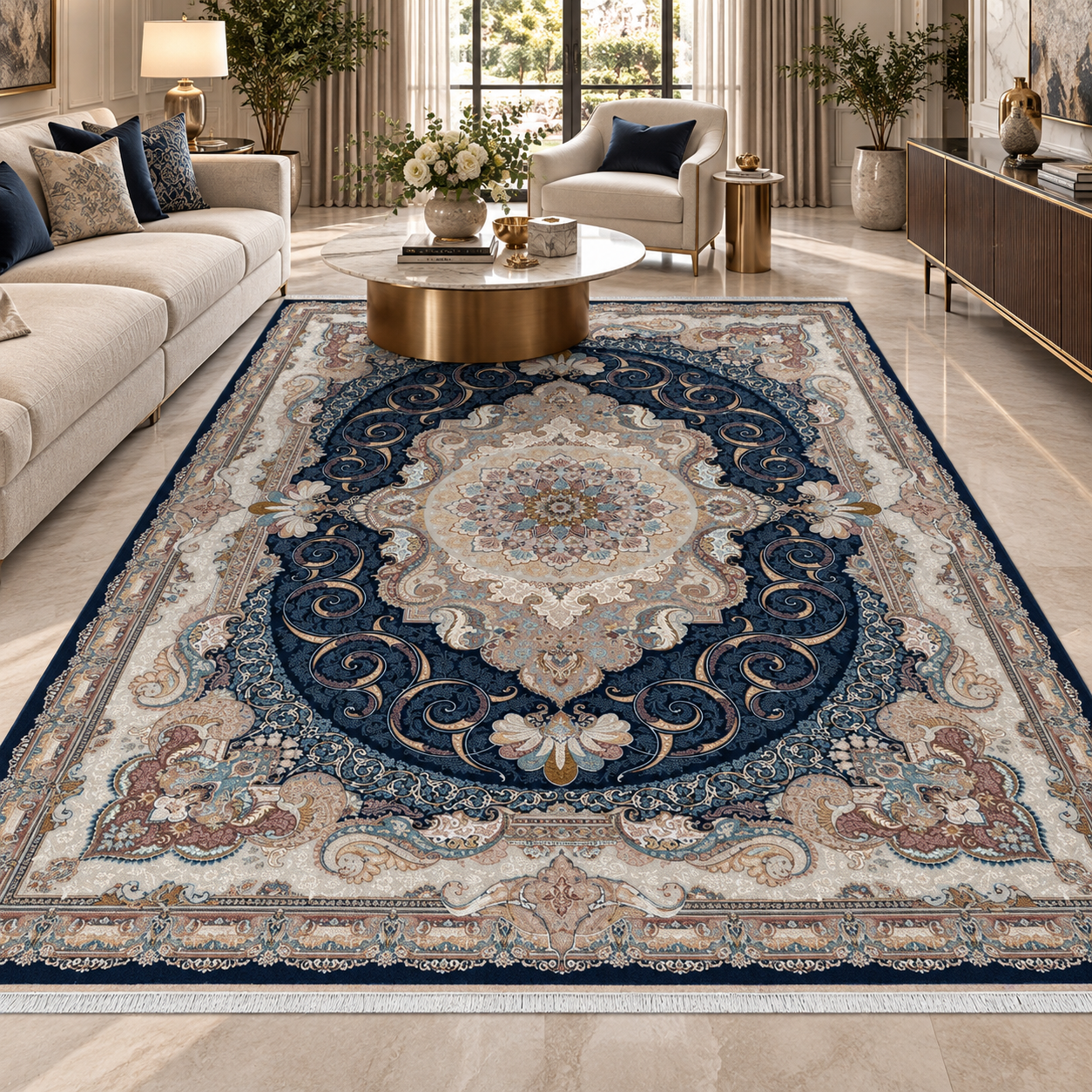 G144 Classic Carpet – Dark Blue